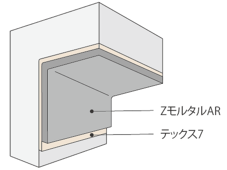 断面修復工　繊維強化型耐硫酸性モルタル（厚付け用）ZモルタルAR